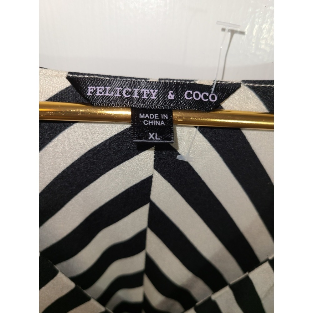 Felicity & Coco Women's Mini Shift Oversized V-Neck Striped Dress New Sz XL - Picture 6 of 7